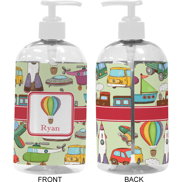 Vintage Transportation 16 oz Plastic Liquid Dispenser- Approval- White