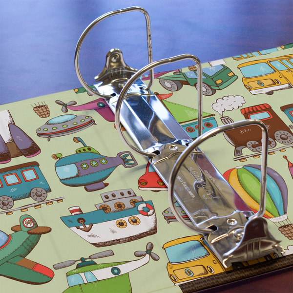 Vintage Transportation 3 Ring Binders - Full Wrap - 3" - DETAIL