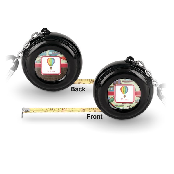 Vintage Transportation 6-Ft Pocket Tape Measure with Carabiner Hook - Front and Back