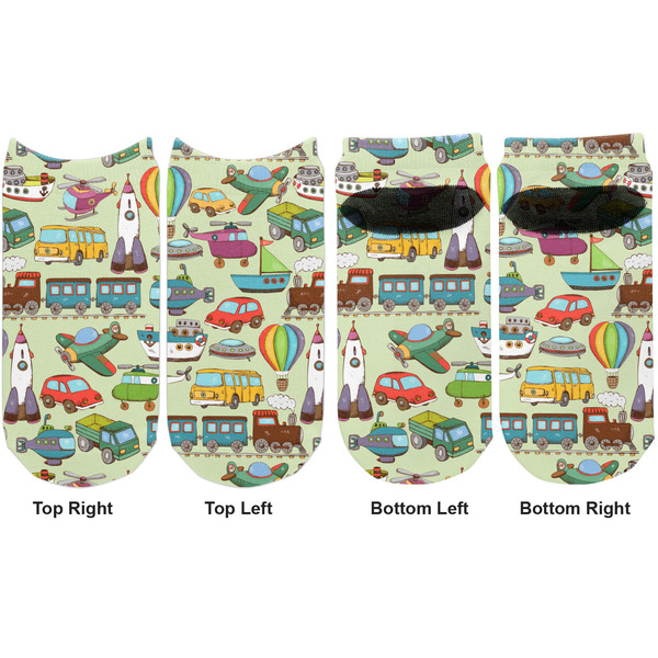 Vintage Transportation Adult Ankle Socks - Double Pair - Front and Back - Apvl