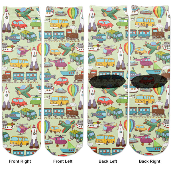 Vintage Transportation Adult Crew Socks - Double Pair - Front and Back - Apvl