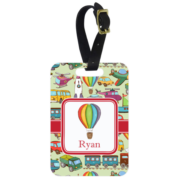 Custom Vintage Transportation Metal Luggage Tag w/ Name or Text