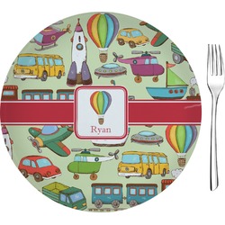 Vintage Transportation Glass Appetizer / Dessert Plate 8" (Personalized)