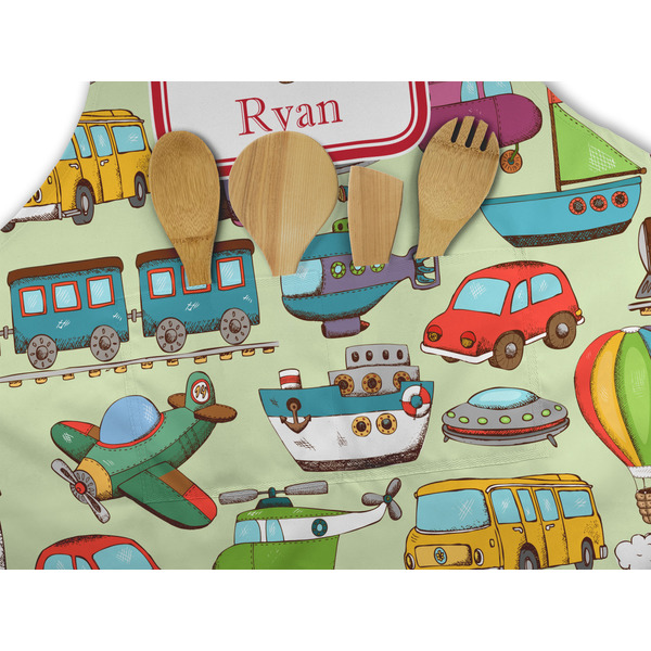 Vintage Transportation Apron - Pocket Detail with Props