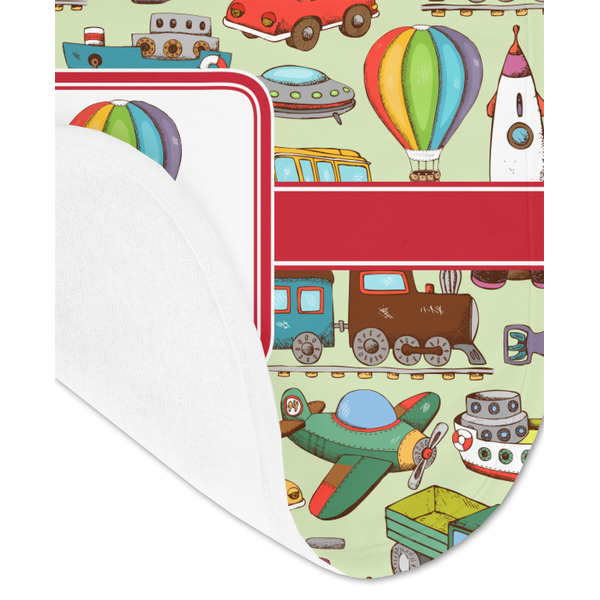 Vintage Transportation Baby Bib - AFT detail