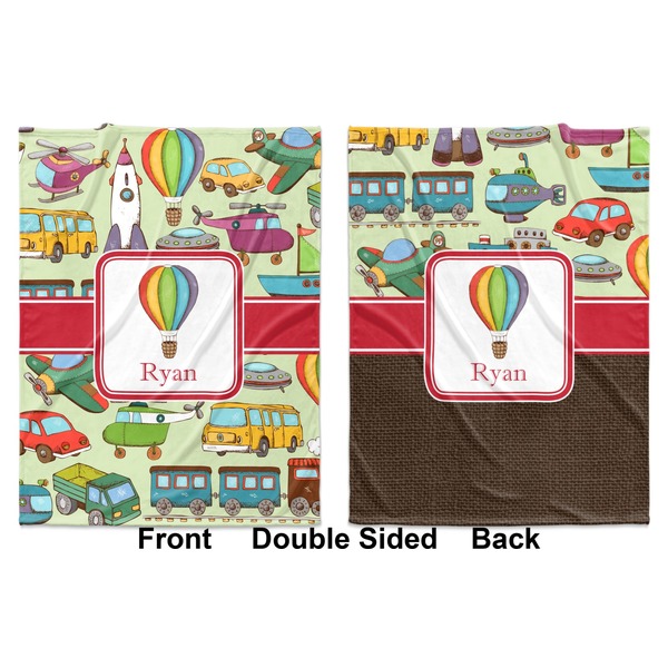 Vintage Transportation Baby Blanket (Double Sided - Printed Front and Back)