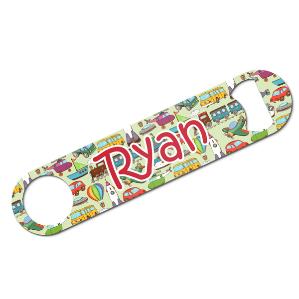 Custom Vintage Transportation Bar Bottle Opener w/ Name or Text