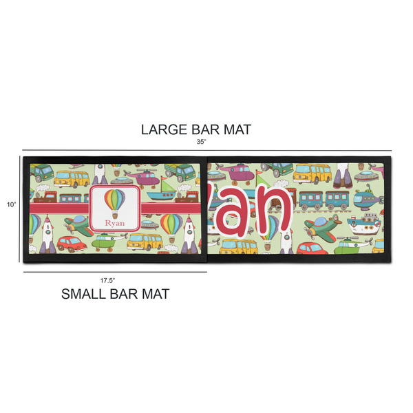 Vintage Transportation Bar Mats - Sizing Chart