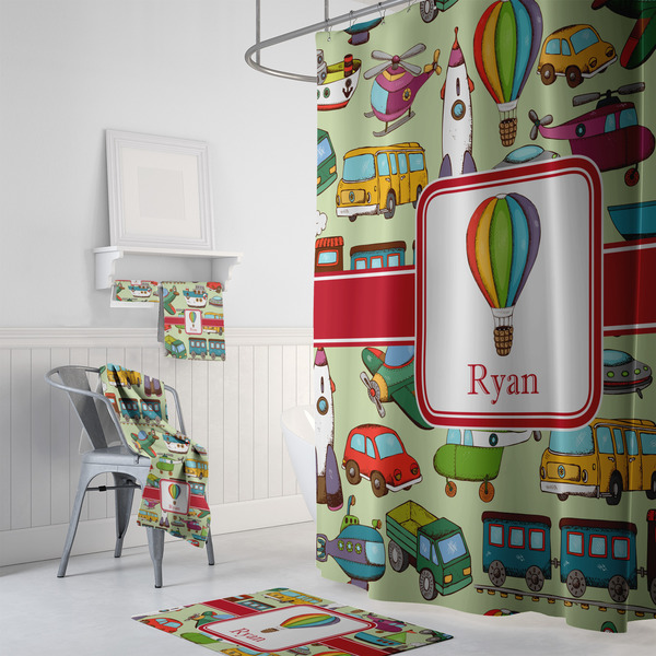 Vintage Transportation Bath Towel Sets - 3-piece - In Context