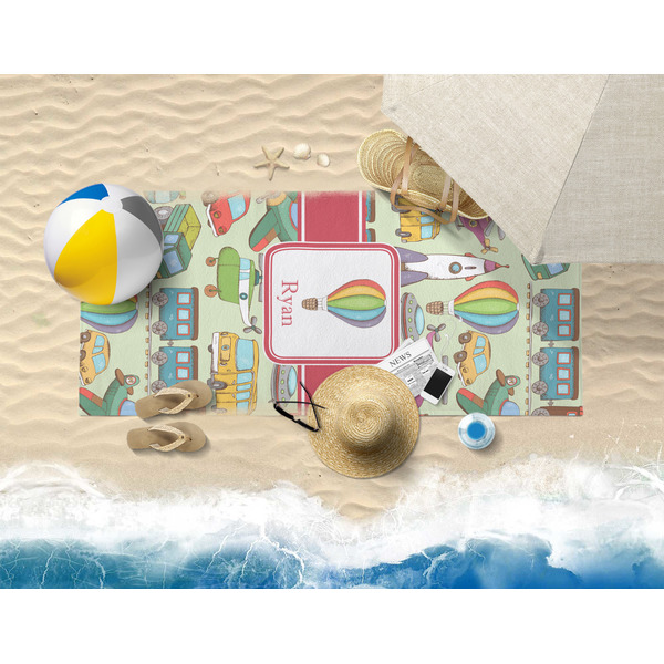 Vintage Transportation Beach Towel Lifestyle