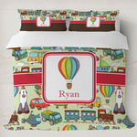 Vintage Transportation Duvet Cover Set - King (Personalized)