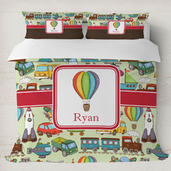 Vintage Transportation Duvet Cover Set - King (Personalized)