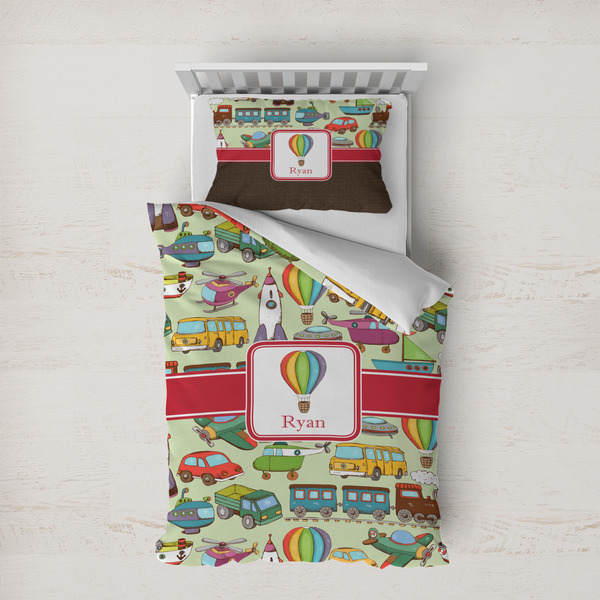 Custom Vintage Transportation Duvet Cover Set - Twin XL (Personalized)