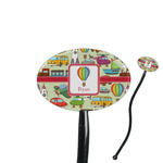 Vintage Transportation 7" Oval Plastic Stir Sticks - Black - Double Sided (Personalized)