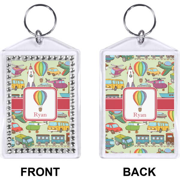 Vintage Transportation Bling Keychain (Front + Back)