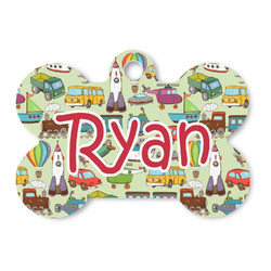 Vintage Transportation Bone Shaped Dog ID Tag (Personalized)