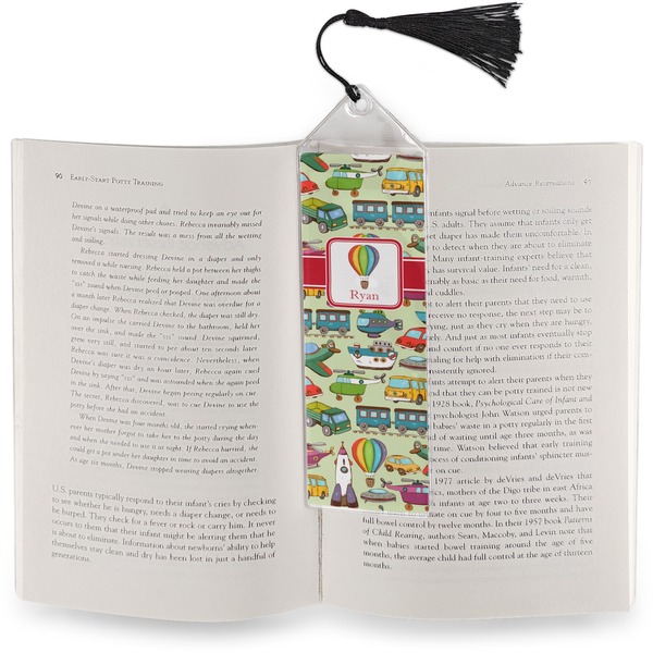 Vintage Transportation Bookmark with tassel - In book