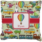 Vintage Transportation Faux-Linen Throw Pillow 18" (Personalized)