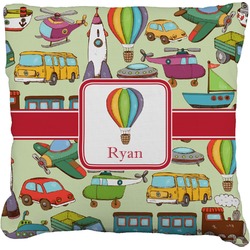 Vintage Transportation Faux-Linen Throw Pillow 20" (Personalized)