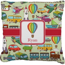 Vintage Transportation Faux-Linen Throw Pillow 26" (Personalized)