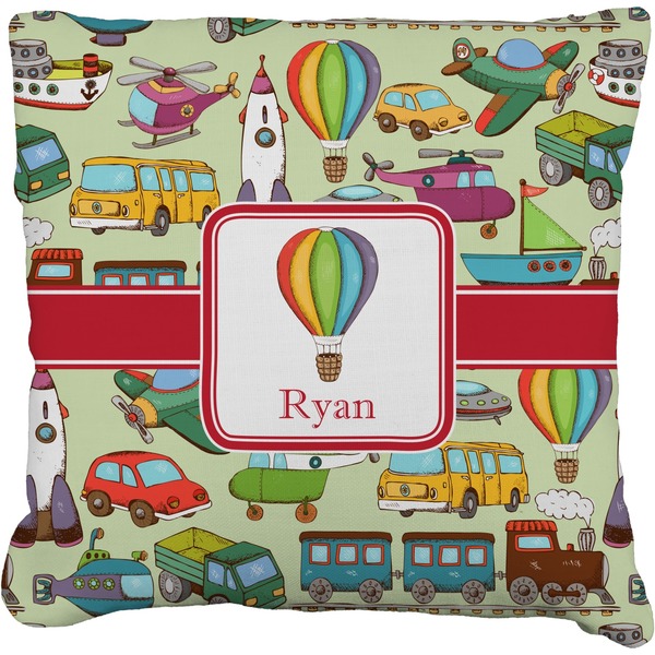 Custom Vintage Transportation Faux-Linen Throw Pillow 26" (Personalized)