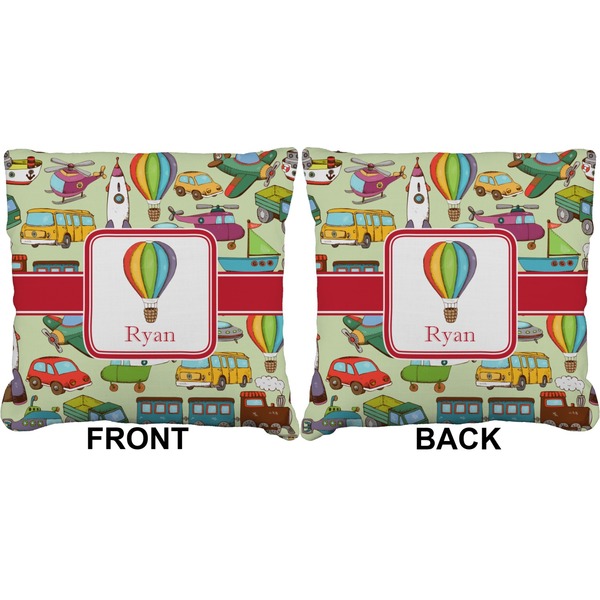 Vintage Transportation Burlap Pillow Approval