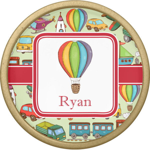 Vintage Transportation Cabinet Knob - Gold - Front