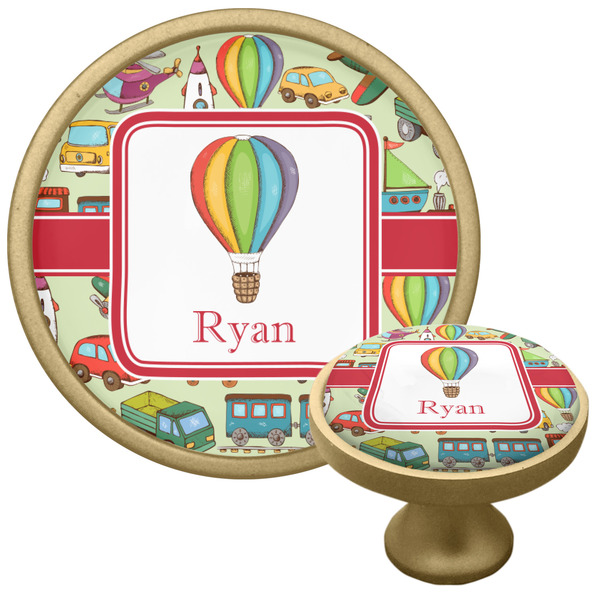 Custom Vintage Transportation Cabinet Knob - Gold (Personalized)