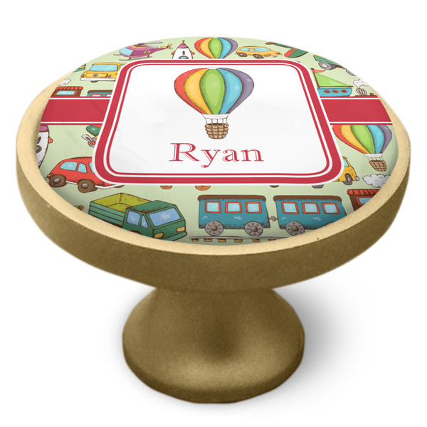 Vintage Transportation Cabinet Knob - Gold - Side