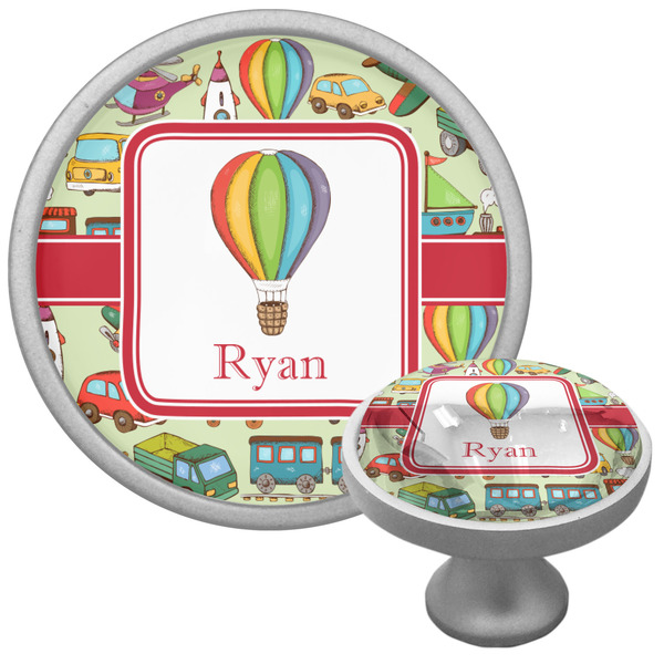 Custom Vintage Transportation Cabinet Knob (Silver) (Personalized)