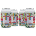 Vintage Transportation Can Cooler (12 oz) - Set of 4 w/ Name or Text