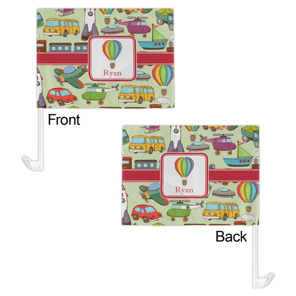 Vintage Transportation Car Flag - 11" x 8" - Front & Back View