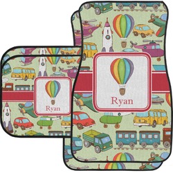 Vintage Transportation Car Floor Mats Set - 2 Front & 2 Back (Personalized)