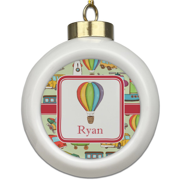 Custom Vintage Transportation Ceramic Ball Ornament (Personalized)