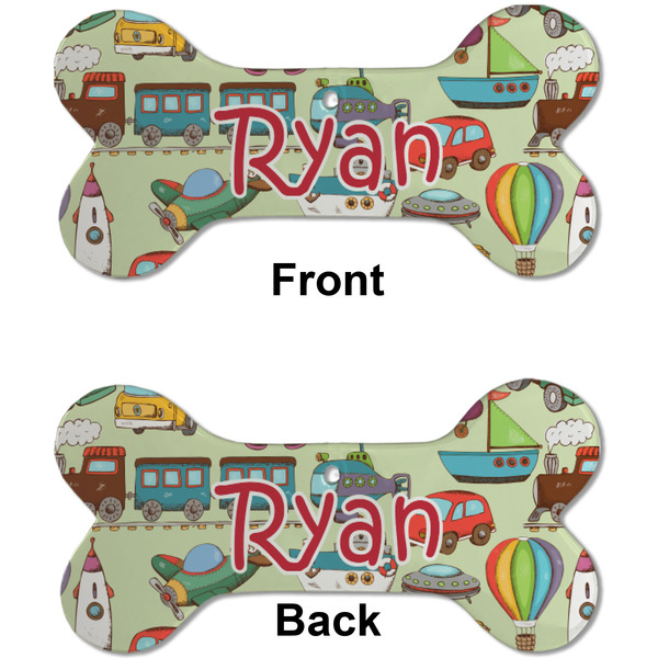 Vintage Transportation Ceramic Flat Ornament - Bone Front & Back (APPROVAL)