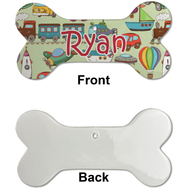 Vintage Transportation Ceramic Flat Ornament - Bone Front & Back Single Print (APPROVAL)