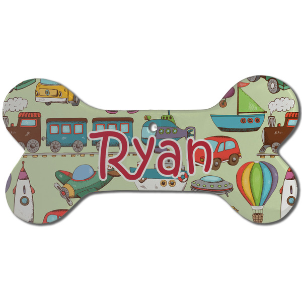 Vintage Transportation Ceramic Flat Ornament - Bone Front