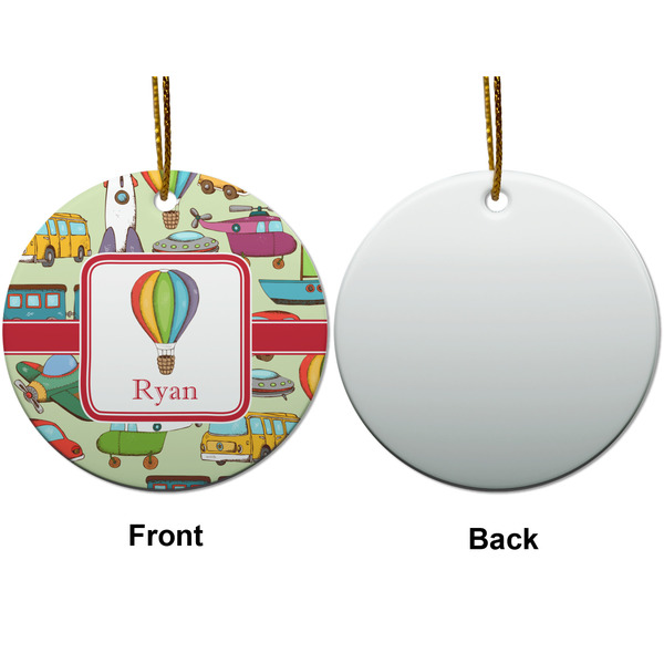 Vintage Transportation Ceramic Flat Ornament - Circle Front & Back (APPROVAL)