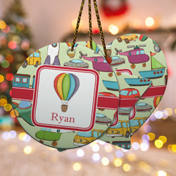 Vintage Transportation Ceramic Ornament w/ Name or Text