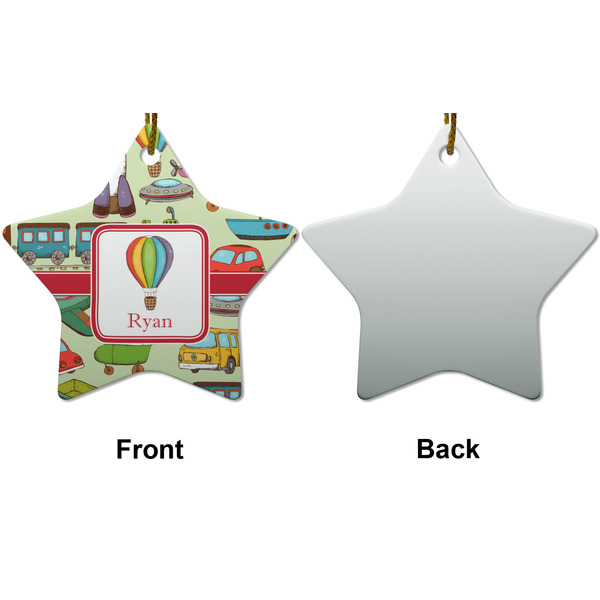 Vintage Transportation Ceramic Flat Ornament - Star Front & Back (APPROVAL)