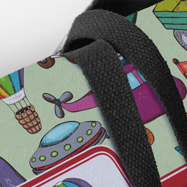 Vintage Transportation Closeup of Tote w/Black Handles