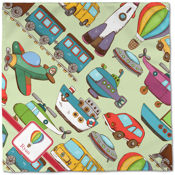 Vintage Transportation Cloth Napkins - Personalized Dinner (Full Open)