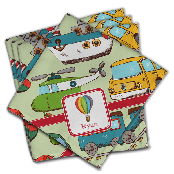 Custom Vintage Transportation Cloth Napkins (Set of 4) (Personalized)