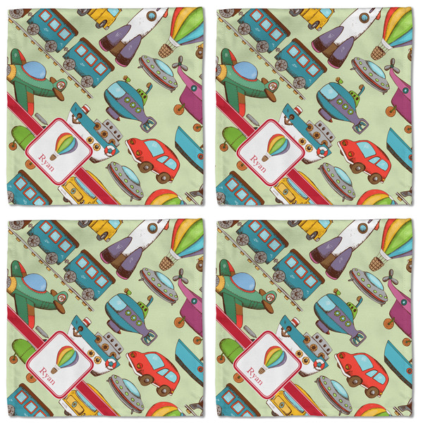 Vintage Transportation Cloth Napkins - Personalized Lunch (APPROVAL) Set of 4
