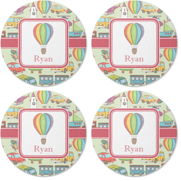 Vintage Transportation Coaster Round Rubber Back - Apvl