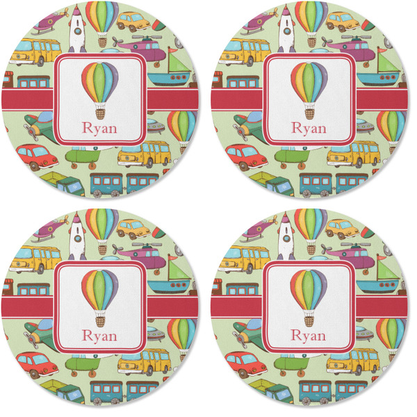 Vintage Transportation Coaster Round Rubber Back - Apvl