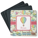 Vintage Transportation Square Rubber Backed Coasters - Set of 4 (Personalized)