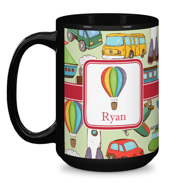 Vintage Transportation Coffee Mug - 15 oz - Black