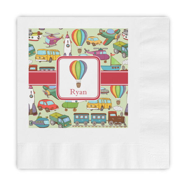 Custom Vintage Transportation Embossed Decorative Napkins (Personalized)