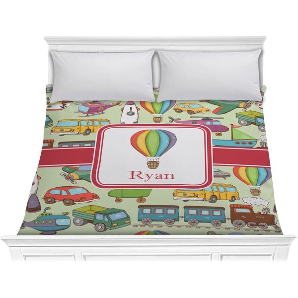 Custom Vintage Transportation Comforter - King (Personalized)